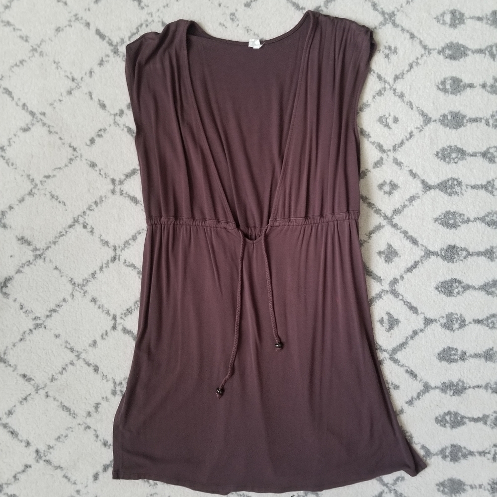 Merona Beach Cover Up Dress Brown Sz L